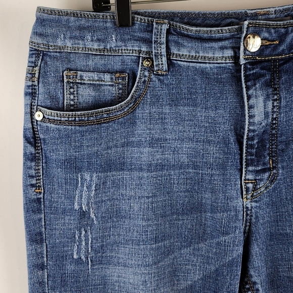 Seven7 Melissa McCarthy Jeans Women 16 Boot Cut Distressed Blue Denim (36x30) - Picture 3 of 12